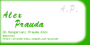 alex prauda business card